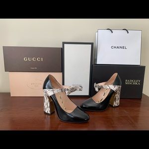 BRAND NEW Gucci Nimue Snakeskin 110mm Pump